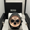 Hugo Boss Men's Watch Black Dial Rose Gold Case(Copy)