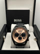Hugo Boss Men's Watch Black Dial Rose Gold Case(Copy)