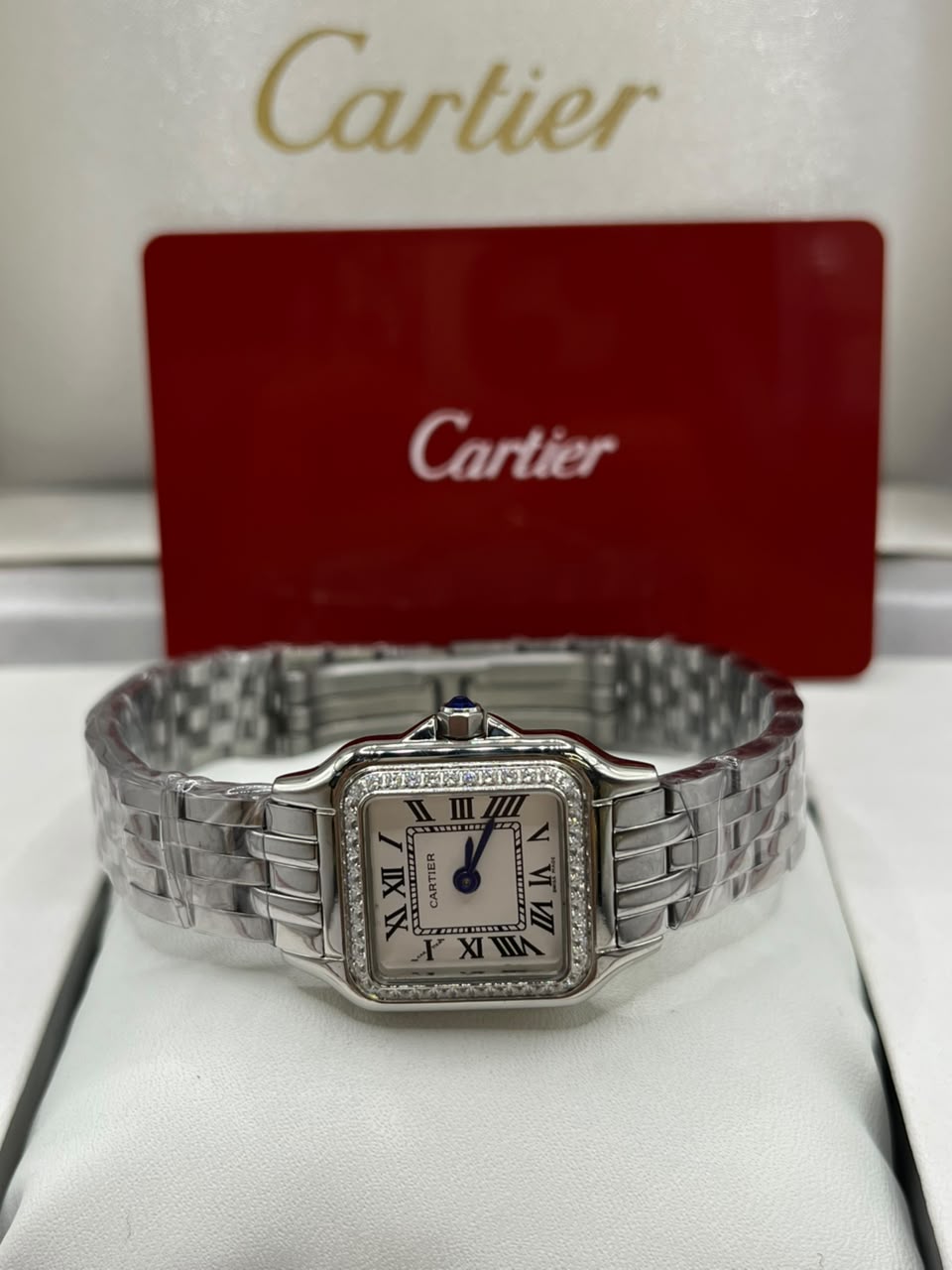 Cartier Panthère Watch Silver Dial Silver Stainless Steel Bracelet (Copy)