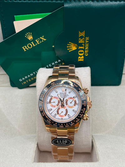Rolex Cosmograph Daytona White Dial Gold Case Black Bezel (MASTER COPY)