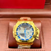Invicta Gold Skeleton Blue Dial Watch