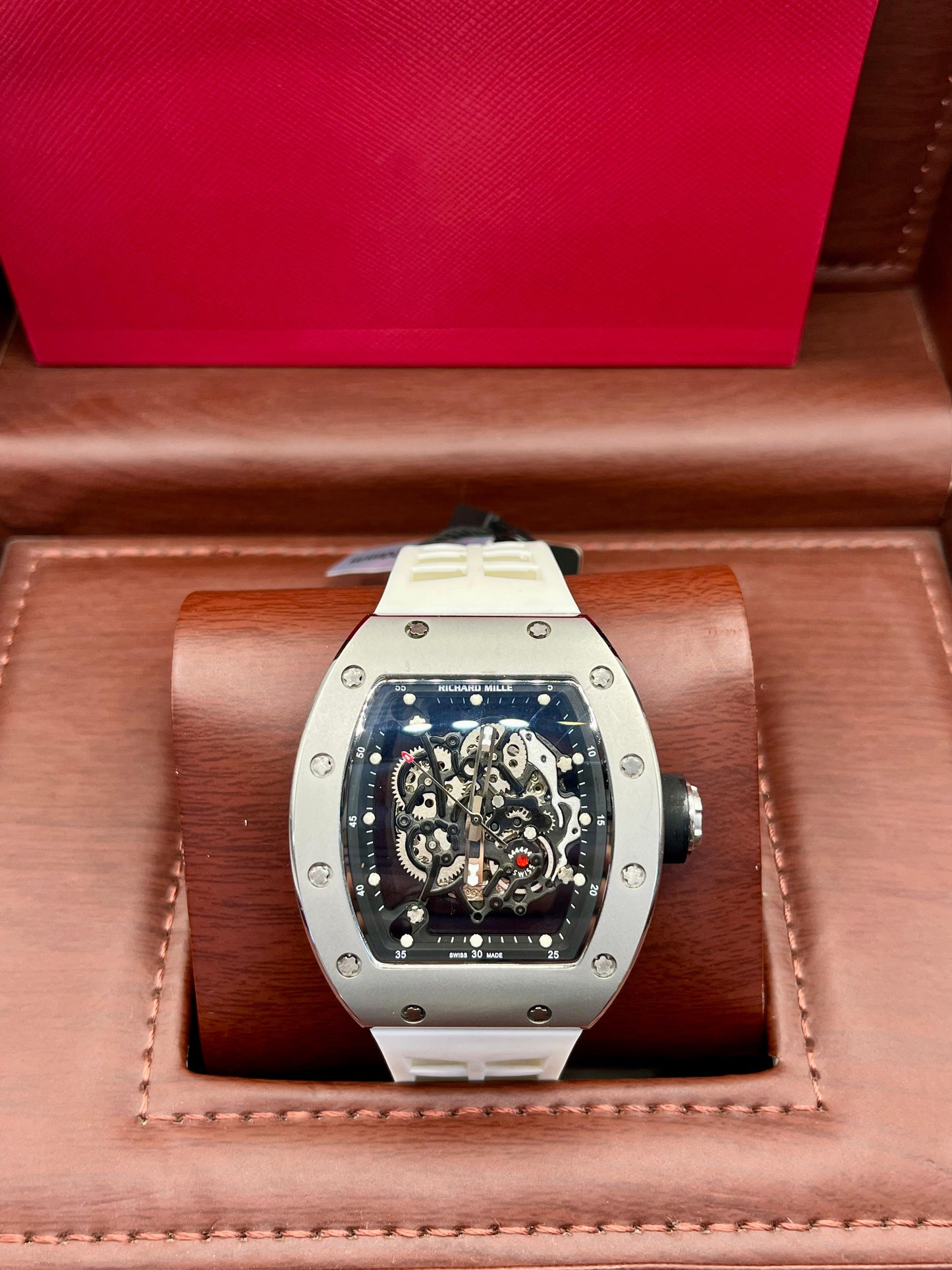 Richard Mille Style Skeleton White Rubber Watch