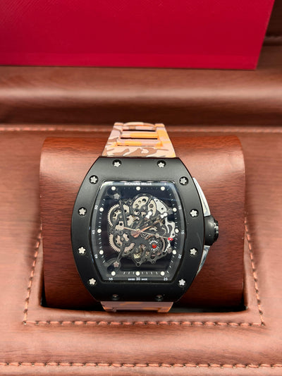 Richard Mille Style Skeleton Camo Rubber Watch