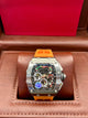 Richard Mille Style Skeleton Orange Rubber Watch