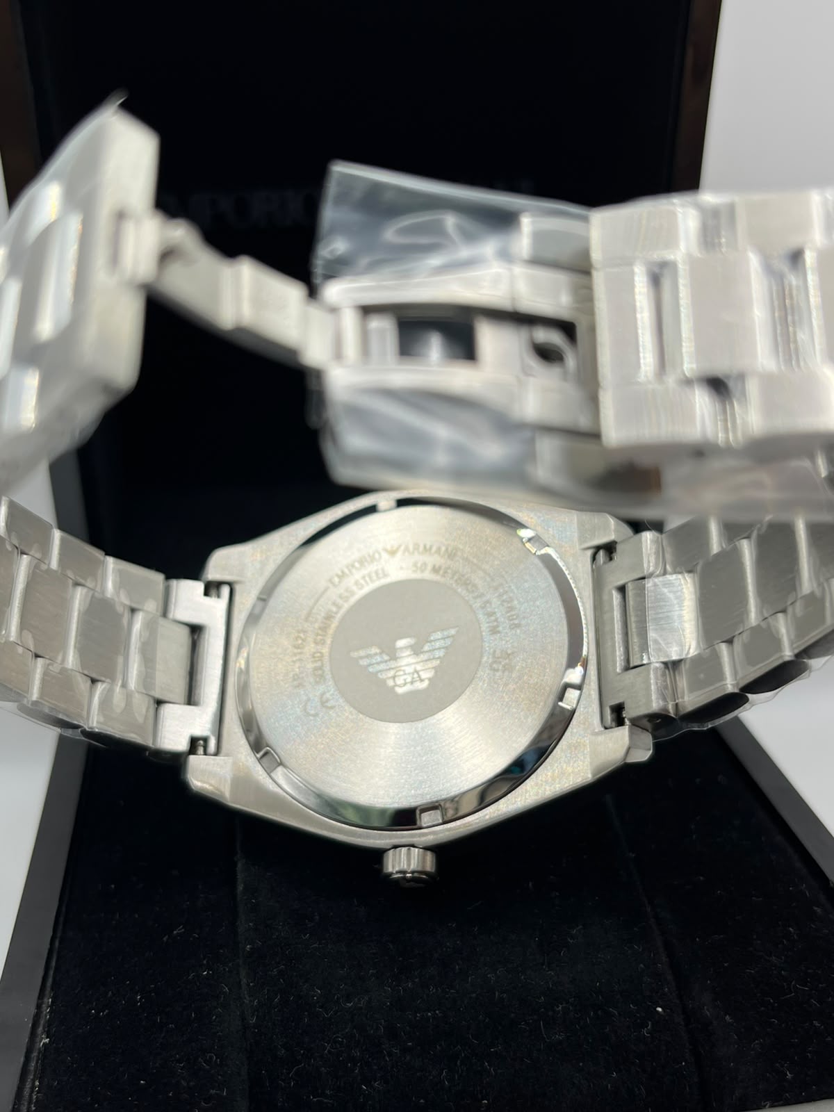 Emporio Armani Green Dial Silver Steel Watch (Copy)