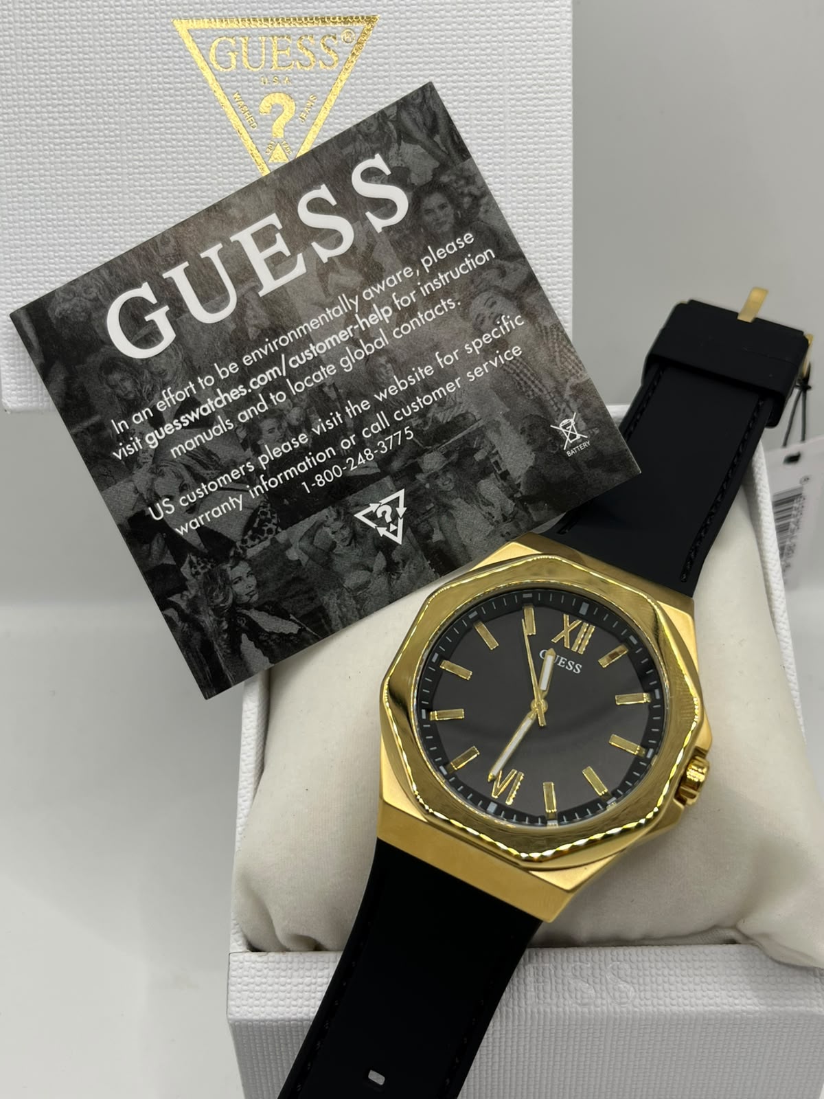 Guess Black Dial Black Silicone Strap Watch (Copy)