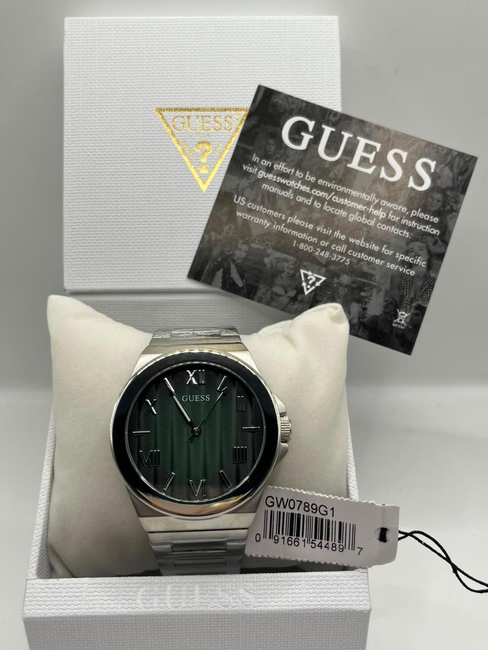Guess Quartz Watch Green Dial Silver Stainless Steel Bracelet (Copy)