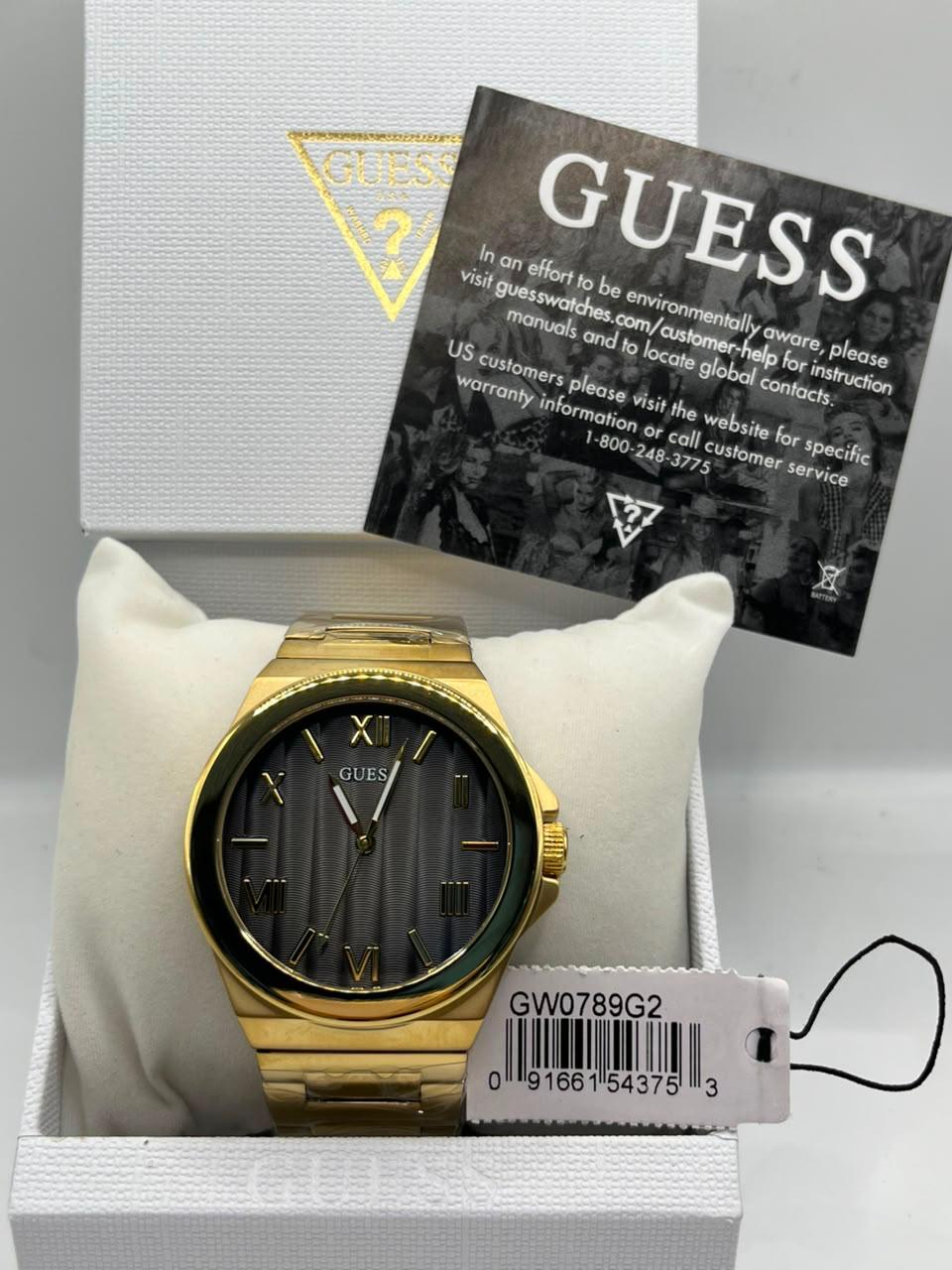 Guess Quartz Watch Dark Grey Dial Gold Stainless Steel Bracelet (Copy)