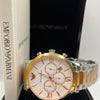 Emporio Armani Chronograph Watch Black Dial Silver Stainless Steel Bracelet (Copy)