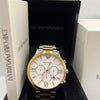 Emporio Armani Chronograph Watch Black Dial Silver Stainless Steel Bracelet (Copy)