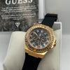 Guess Men's Black Dial Gold Case Silicone Watch (Copy)