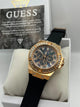 Guess Men's Black Dial Gold Case Silicone Watch (Copy)