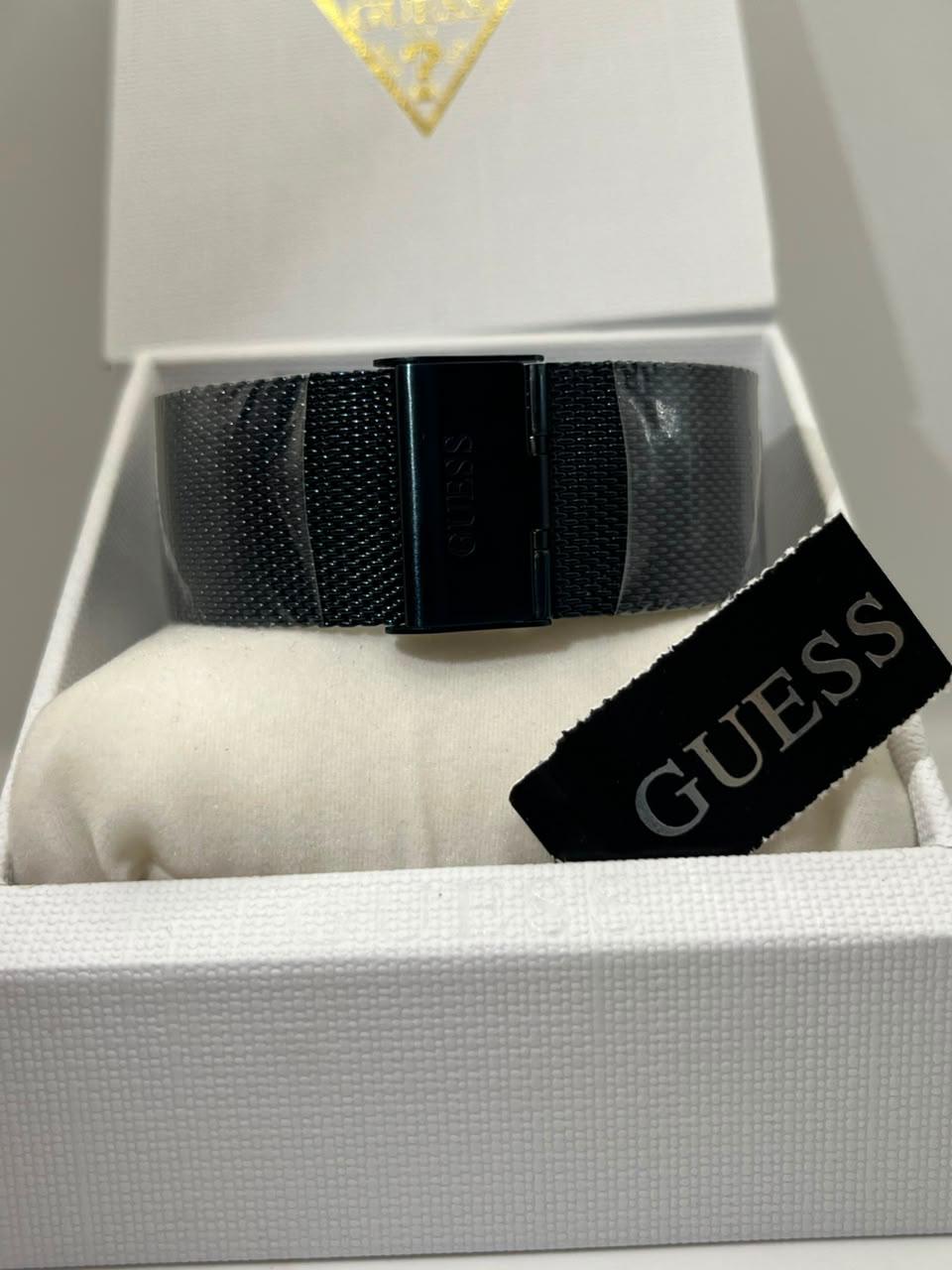 Guess Dress Watch Blue Dial Black Stainless Steel Mesh Bracelet (Copy)
