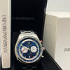 Emporio Armani Blue Dial Silver Steel Watch (Copy)