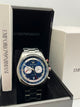 Emporio Armani Blue Dial Silver Steel Watch (Copy)