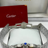 Cartier Santos Skeleton Watch Green Skeleton Dial Silver Stainless Steel Bracelet (Copy)