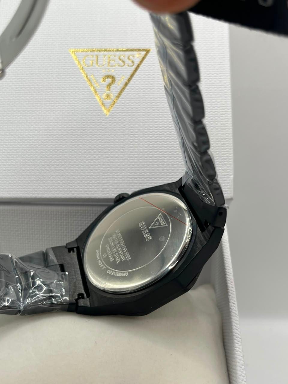 Guess Quartz Watch Black Dial Black Stainless Steel Bracelet (Copy)